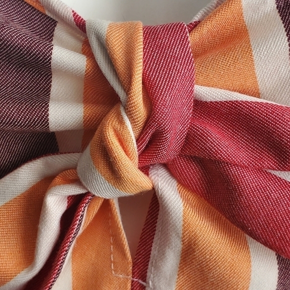 Romeo & Juliet Couture Striped Bow Front Sleeveless Jumpsuit Sz M - Picture 3 of 9